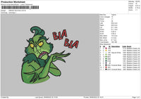 Grinch Bla Bla Embroidery File 5 sizes