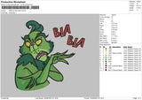 Grinch Bla Bla Embroidery File 5 sizes