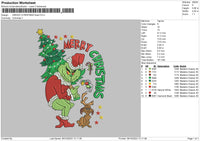 Grinch Xmas 002 Embroidery File 6 sizes