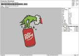 Grinch Hand0812 Embroidery File 6 sizes