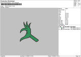 Grinch Hand 1012 Embroidery File 6 sizes