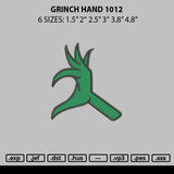 Grinch Hand 1012 Embroidery File 6 sizes