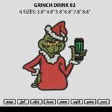 Grinch Drink 02 Embroidery File 6 sizes