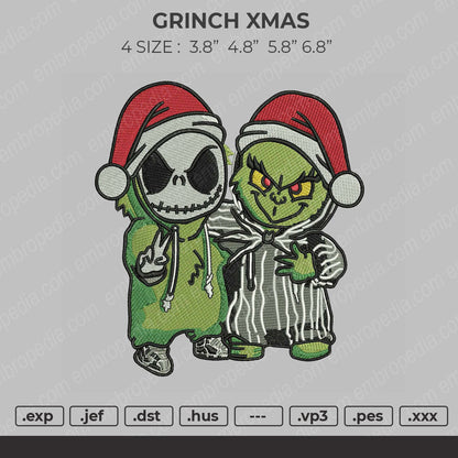 Grinch Xmas Embroidery File 4 size