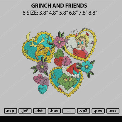 Grinch And Friends Embroidery File 6 sizes