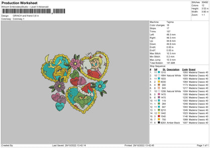 Grinch And Friends Embroidery File 6 sizes