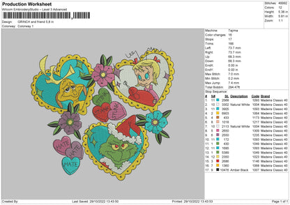 Grinch And Friends Embroidery File 6 sizes
