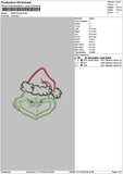 Grinch Head Small Embroidery File 6 sizes