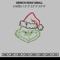 Grinch Head Small Embroidery File 6 sizes