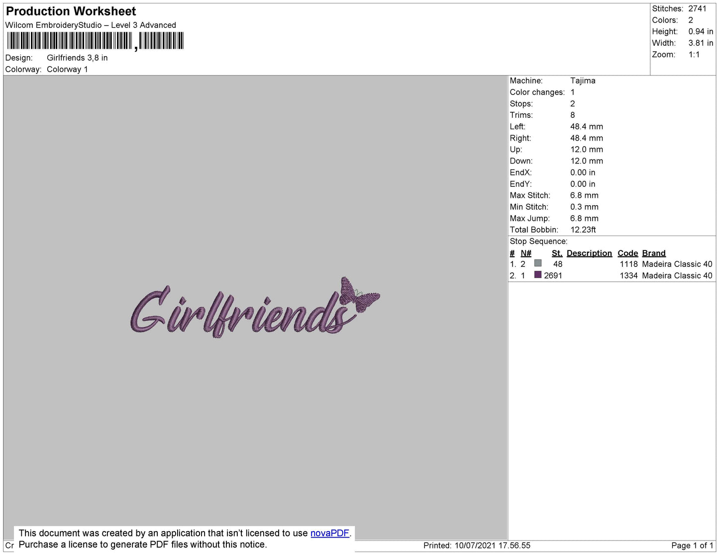 Girlfriends Text Embroidery File 4 size