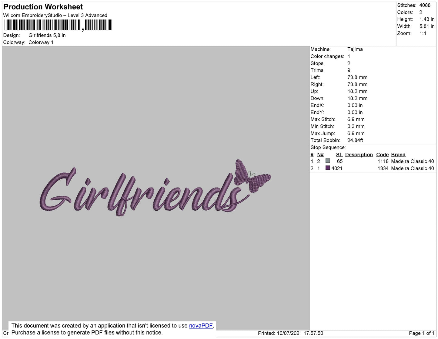 Girlfriends Text Embroidery File 4 size