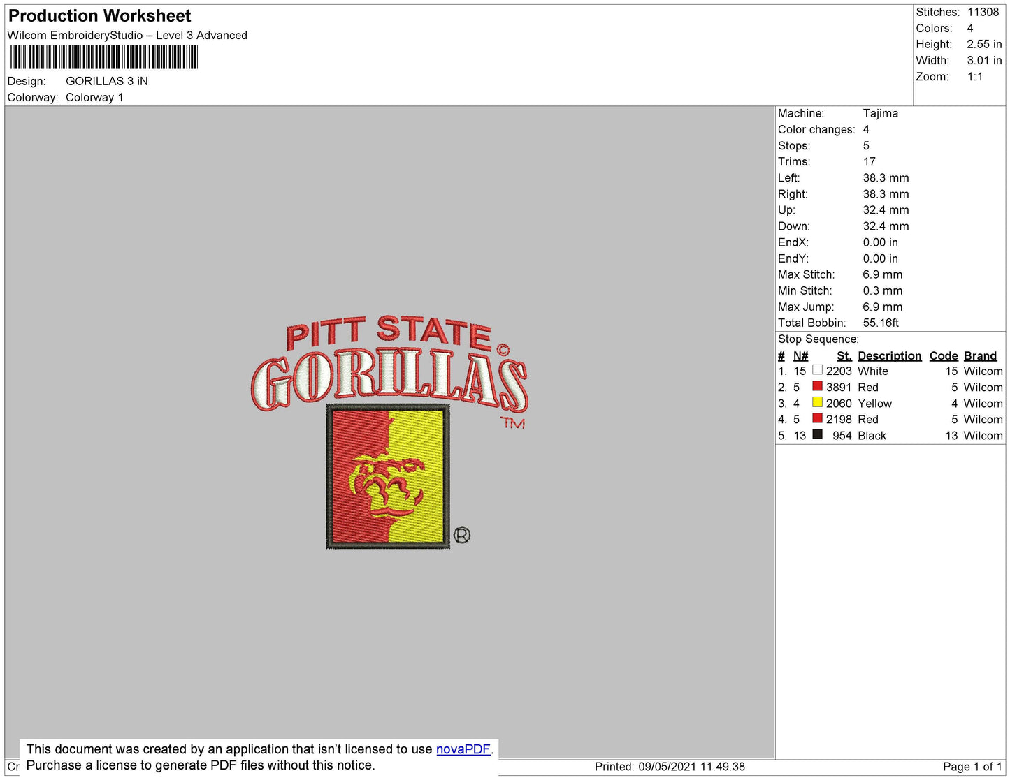 Gorillas Embroidery File 4 size