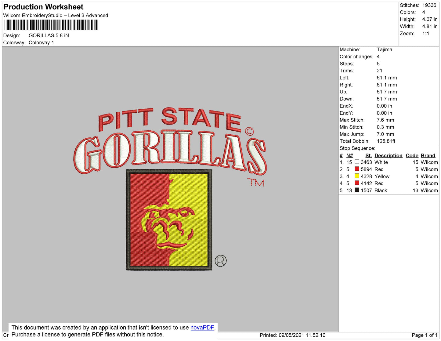 Gorillas Embroidery File 4 size