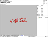 Gorillaz Text Embroidery File 4 size