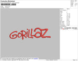 Gorillaz Text Embroidery File 4 size