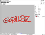 Gorillaz Text Embroidery File 4 size