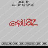 Gorillaz Text Embroidery File 4 size