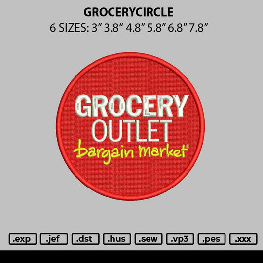 Grocerycircle Embroidery File 6 sizes