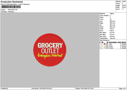 Grocerycircle Embroidery File 6 sizes