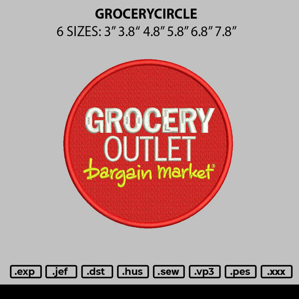 Grocerycircle Embroidery File 6 sizes