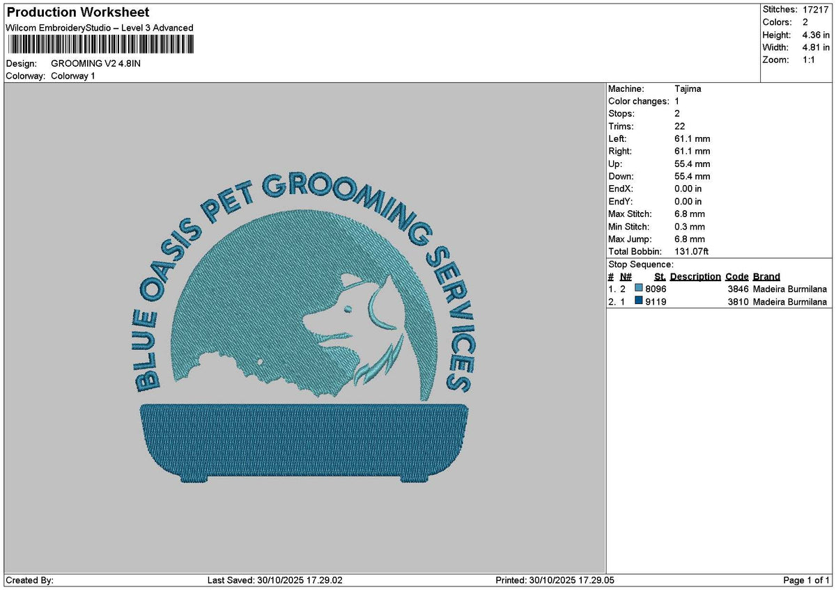 Grooming Text Groomingtext Embroidery 2 Versions Files โ Master Digitizer