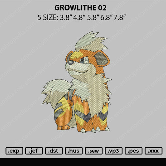 Growlithe 02 Embroidery File 5 sizes