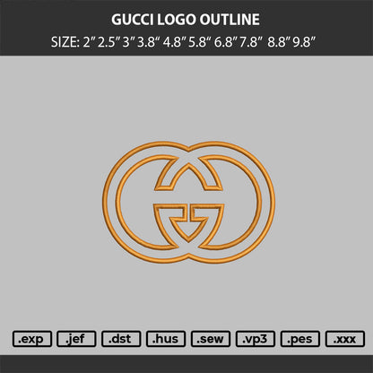 Gucci Logo Outline Embroidery Machine Files