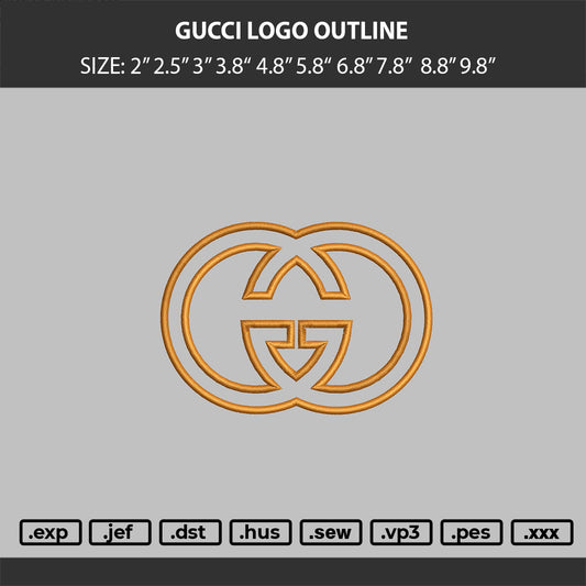Gucci Logo Outline Embroidery Machine Files