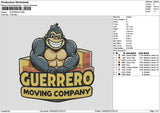 Guerrerotext Embroidery File 6 sizes