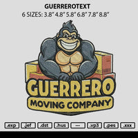 Guerrerotext Embroidery File 6 sizes