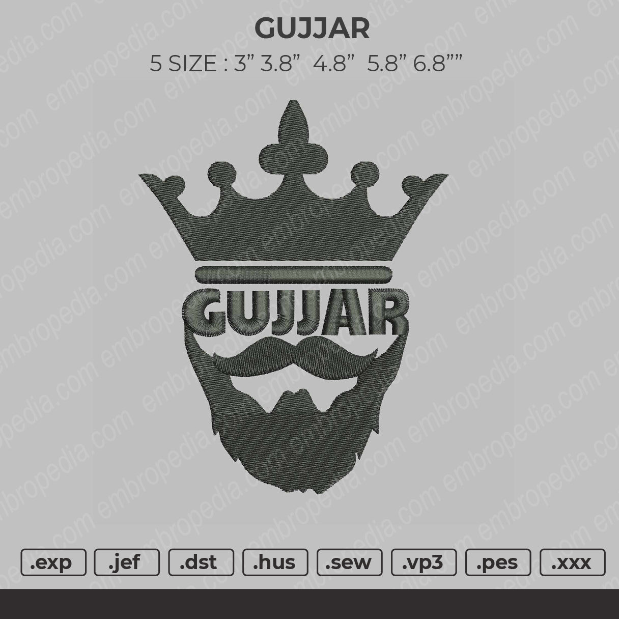 Gujjar Embroidery File 4 size