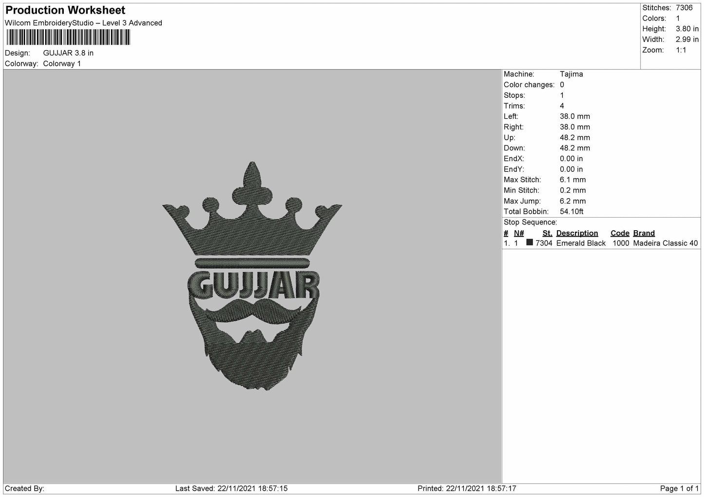 Gujjar Embroidery File 4 size