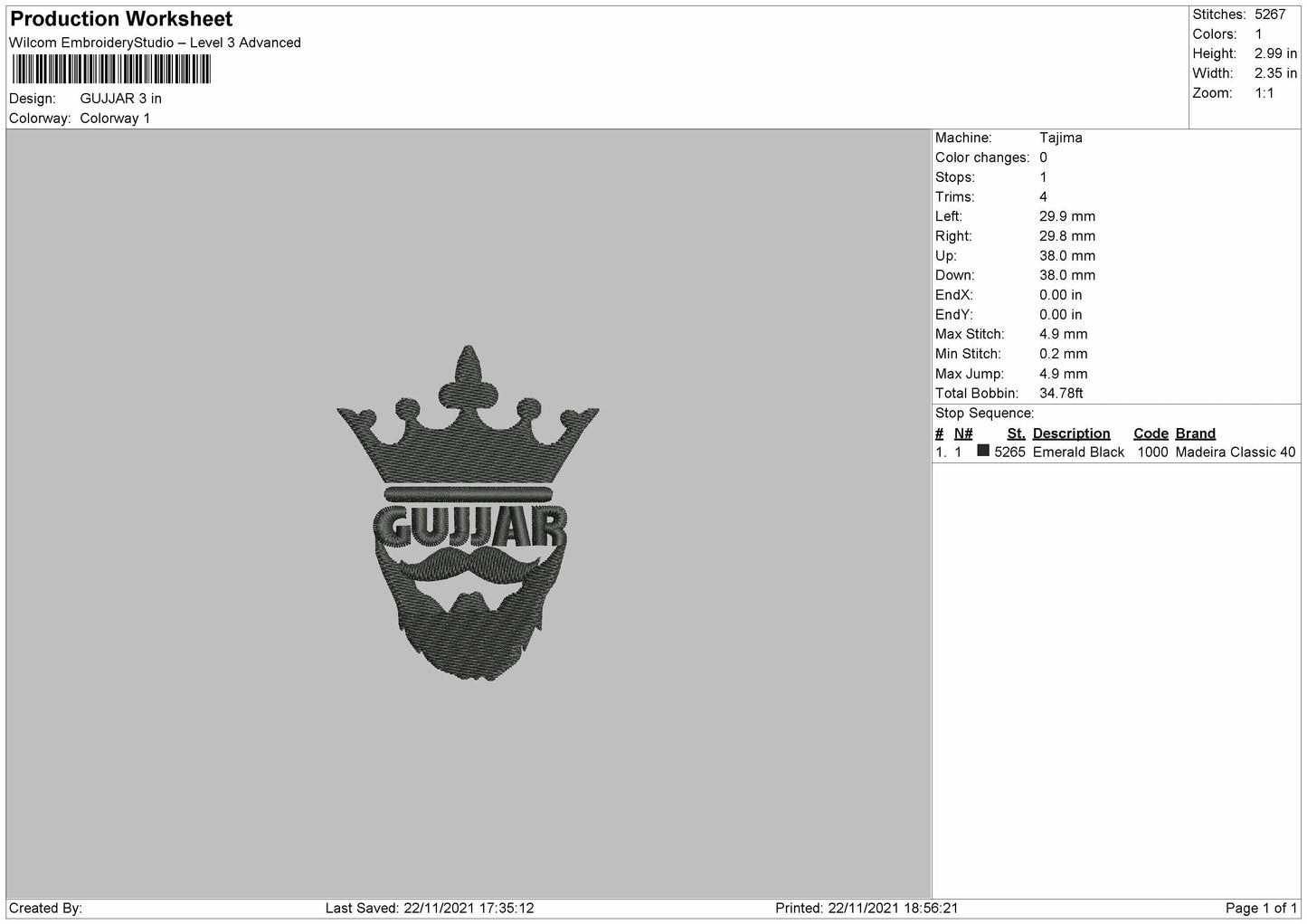 Gujjar Embroidery File 4 size