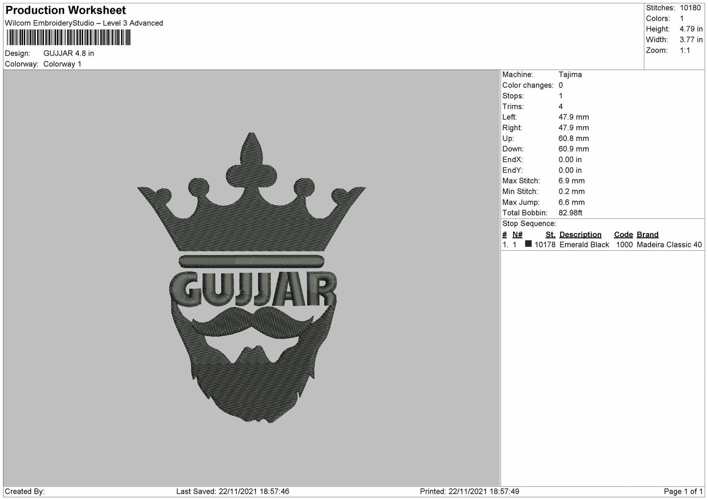 Gujjar Embroidery File 4 size