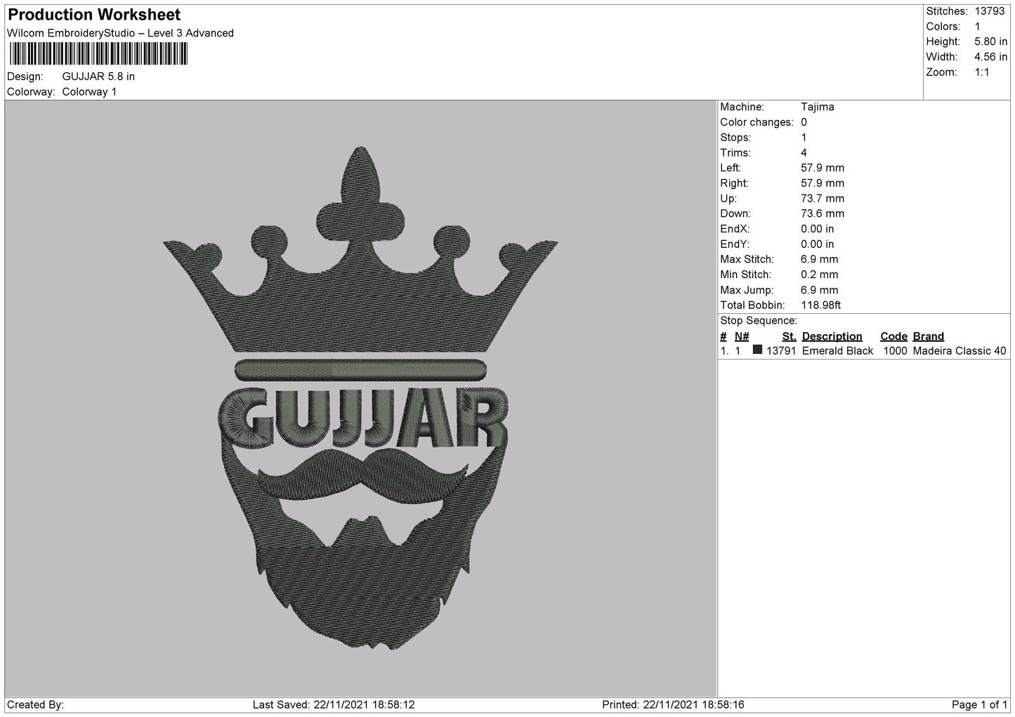 Gujjar Embroidery File 4 size