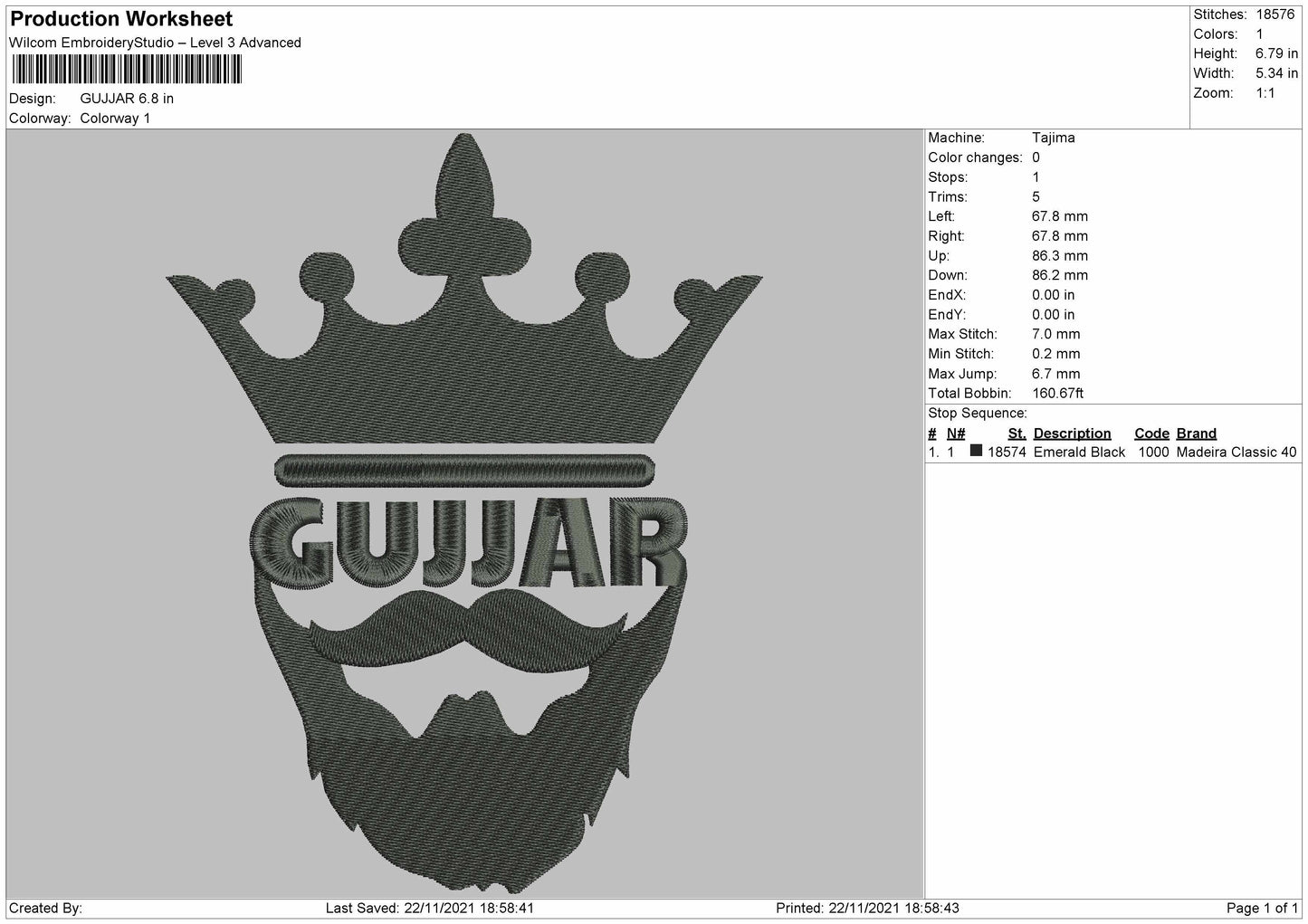 Gujjar Embroidery File 4 size