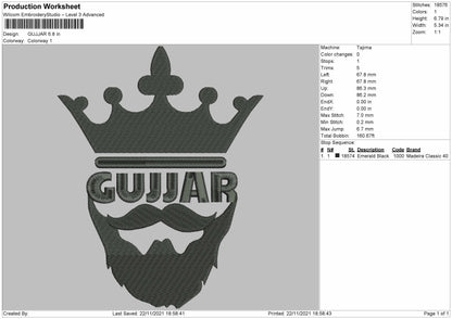 Gujjar Embroidery File 4 size