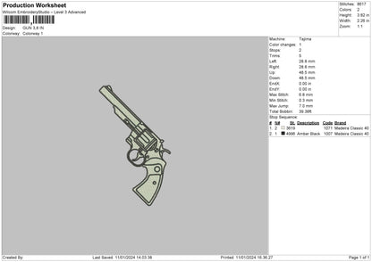 Gun1101 Embroidery File 6 sizes