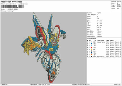 Robot 2308 Embroidery Machine Design File 6 sizes