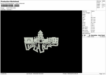 guntown Embroidery File 6 sizes