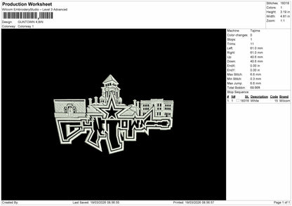 guntown Embroidery File 6 sizes