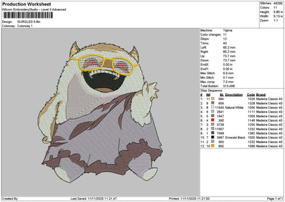 Gurgled Poke Embroidery File 6 sizes