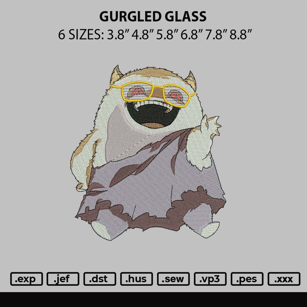 Gurgled Poke Embroidery File 6 sizes