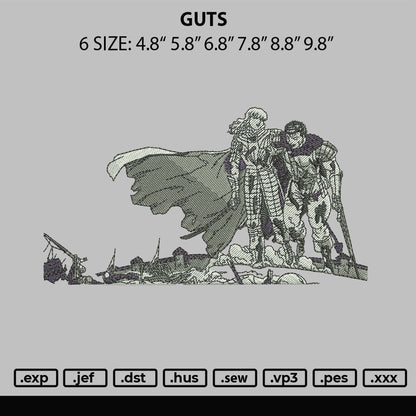 Guts Embroidery File 6 sizes