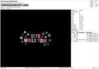 World Stars Embroidery File 6 sizes