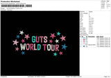 World Stars Embroidery File 6 sizes