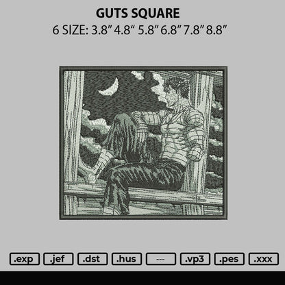 Guts Square Embroidery File 6 sizes