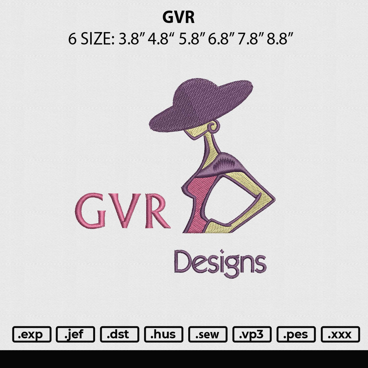 Gvr Embroidery File 6 sizes