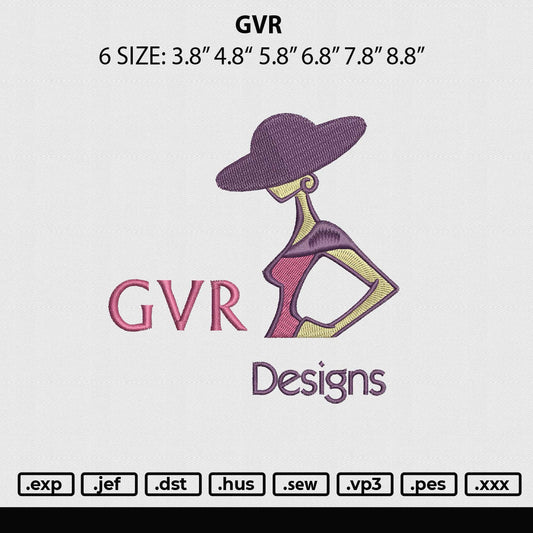 Gvr Embroidery File 6 sizes
