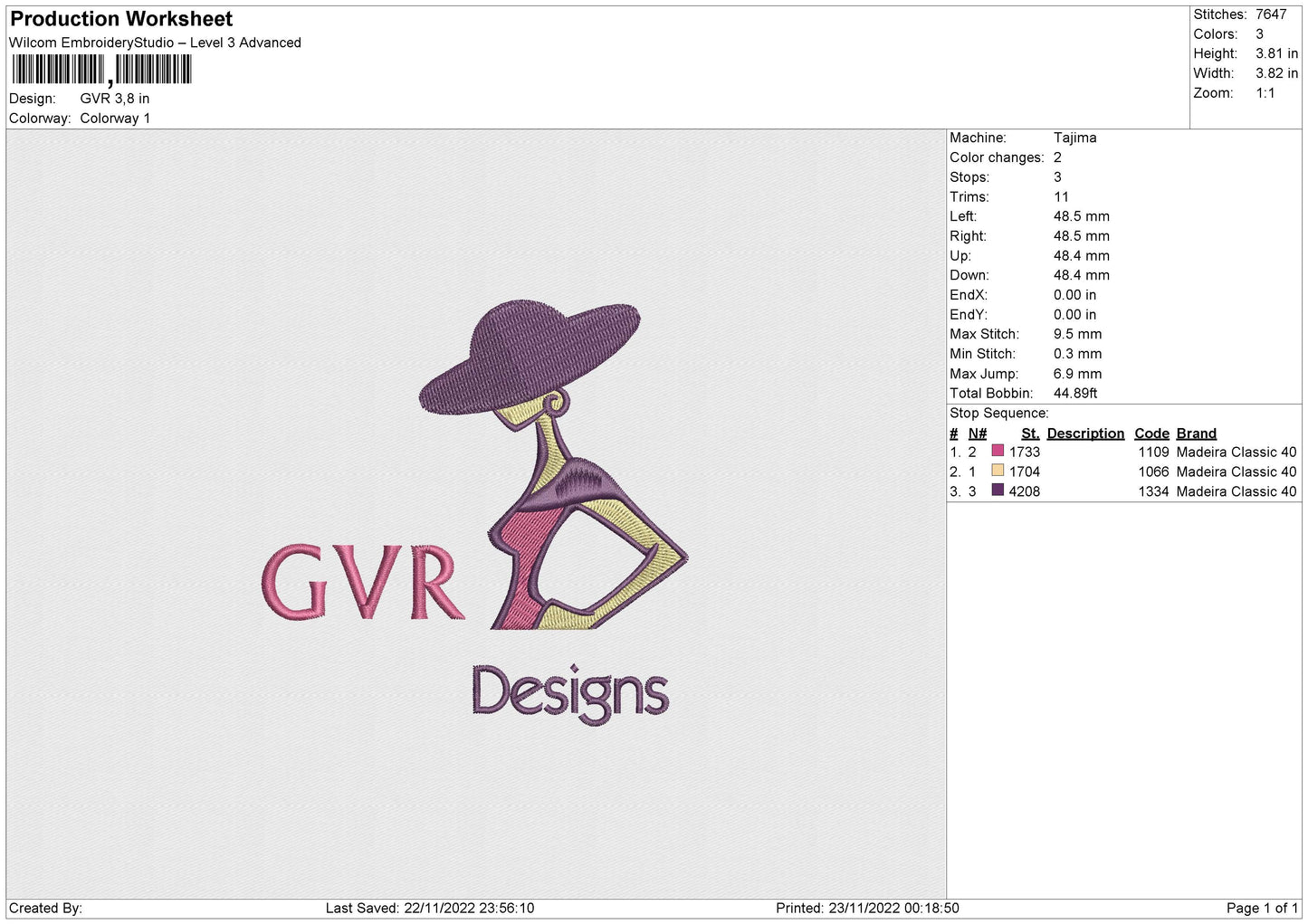 Gvr Embroidery File 6 sizes